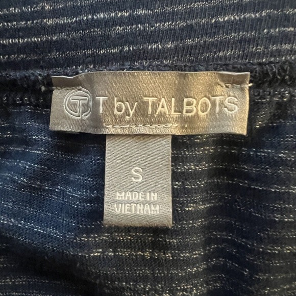 Talbots Skirt Womens Small Blue Stripe Tulip Hem Midi Wrap Front Side Tie Preppy - Picture 5 of 7